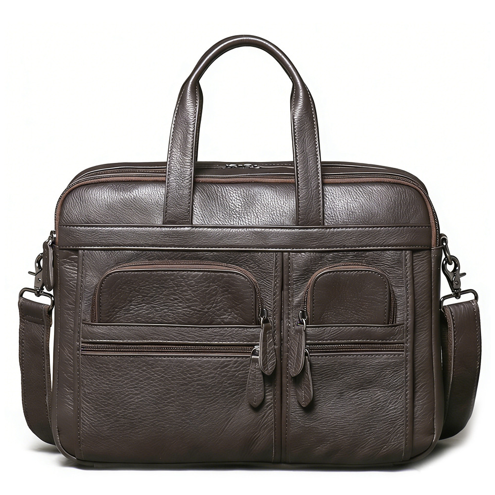 Leather Work Bag Mens - メンズ本革ブリーフケース、ビジネスハンドバッグ、ラップトップバッグ、仕事用オフィス用ショルダークロスボディバッグ