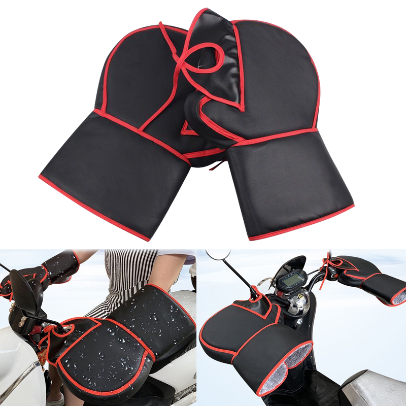 Leather Work Winter Gloves - 暖かい,防風,ハンドルバー,冬用のオートバイ用サーマルグローブ