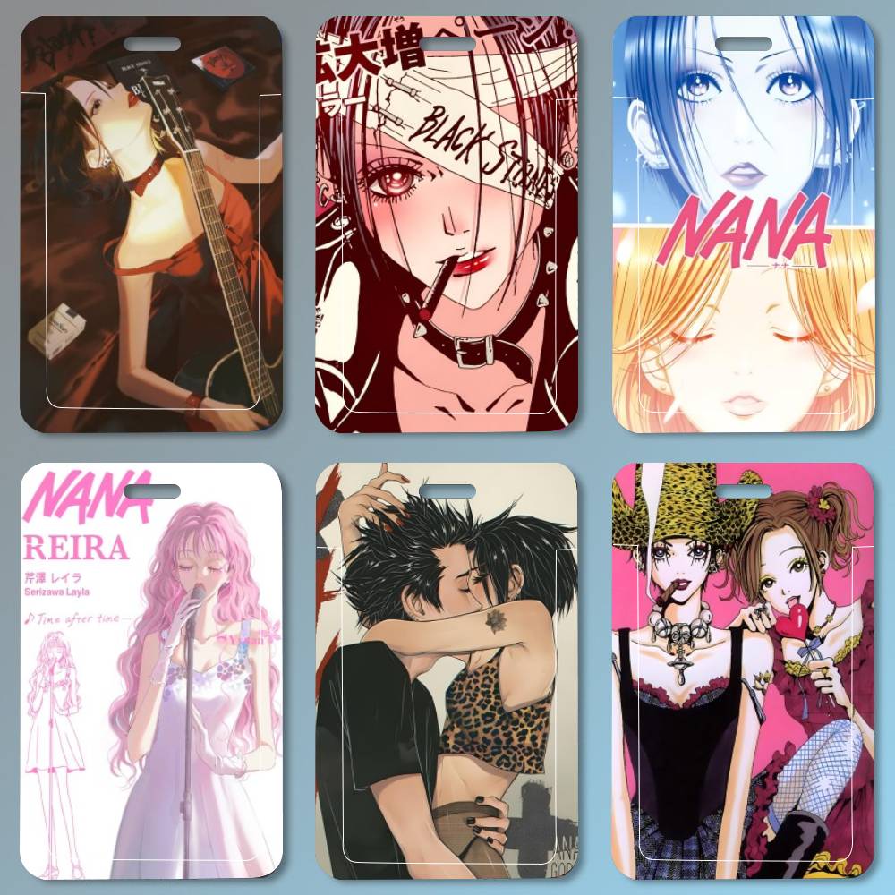 Leather Work Japan - 日本アニメ役割ナナ ID カードホルダーストラップカバー女性男性労働許可証ホルダー学生子供バスカードケース