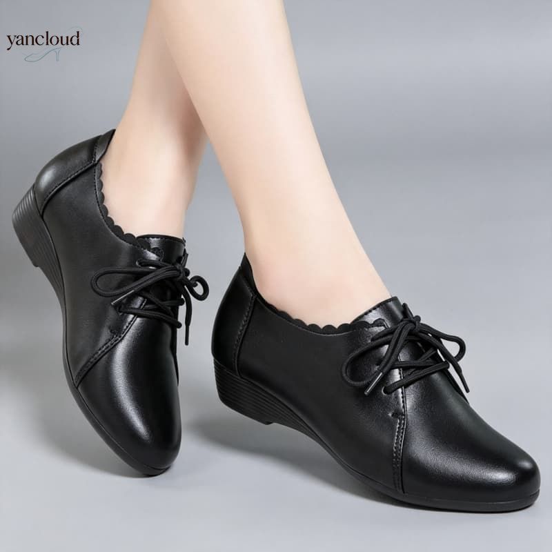 Leather Work Flats Women - プラスサイズ 35-43 オールマッチ 快適なオックスフォードシューズ レディース フラットシューズ