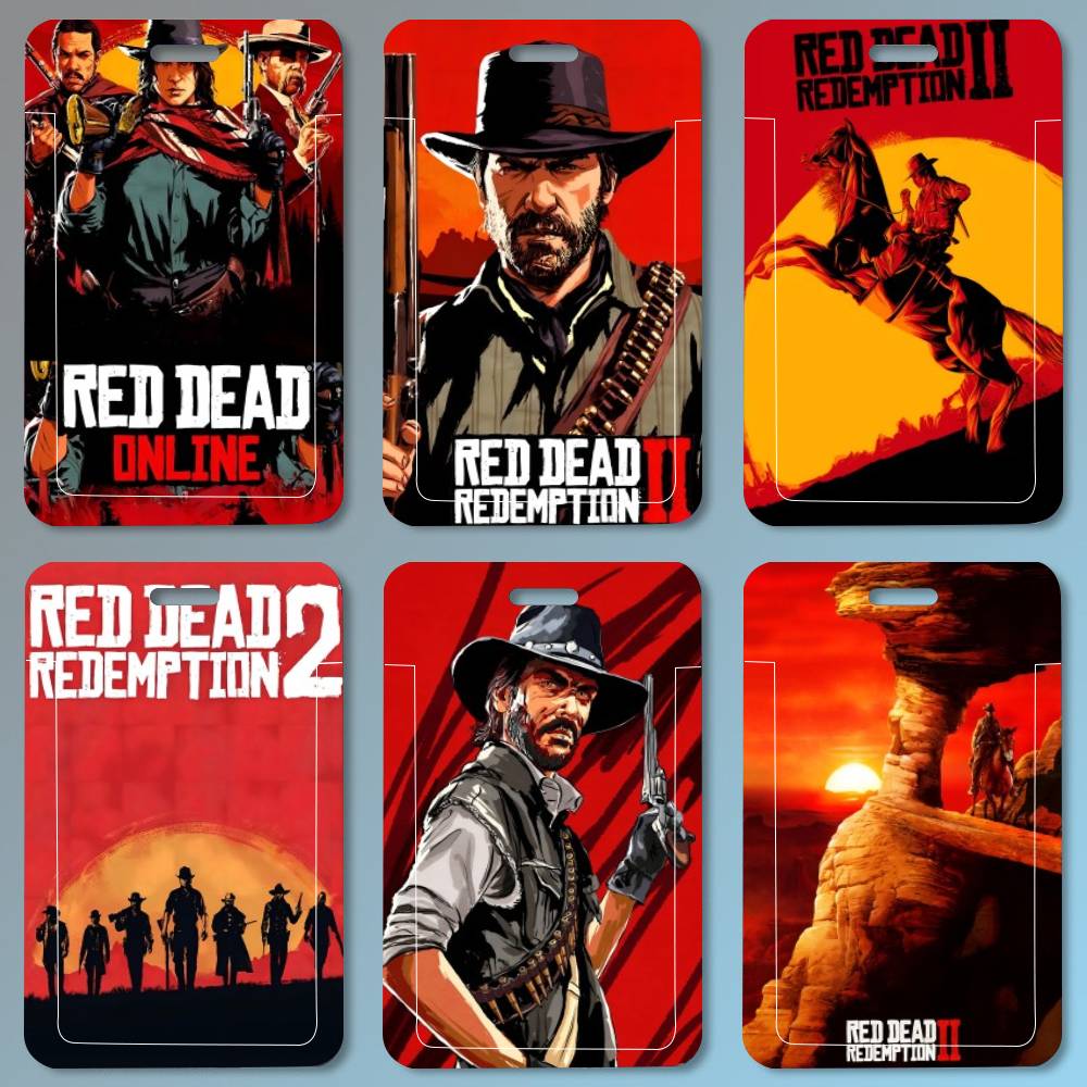 Leather Work For Kids - ゲーム R-レッド・デッド・リデンプション 2 RDR2 ID カードホルダーストラップカバー女性男性労働許可証ホルダー学生子供バスカードケース