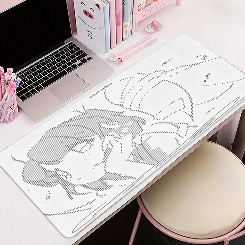 Leatherwork Table - 1 個革製マウスパッドアニメエンジェルガール Y2k かわいい大型コンピュータキーボード HD レザーデスクマットかわいいゲームオフィス