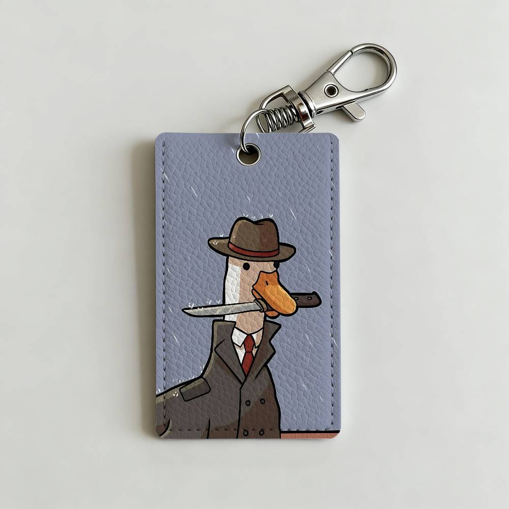漫画かわいいガチョウアヒルバッジホルダーキーホルダー銀行ビジ - Leatherwork Keychain のレビューと価格