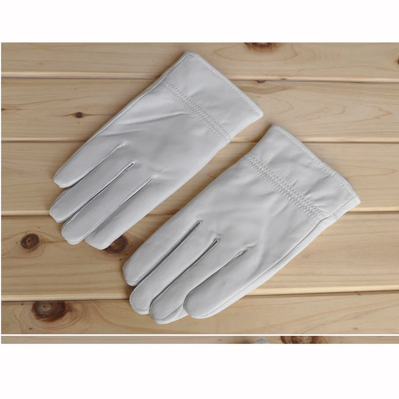 2025 冬の本革白手袋男性女性保温固体手首ラムスキンドライ - Leather Work Winter Gloves のレビューと価格