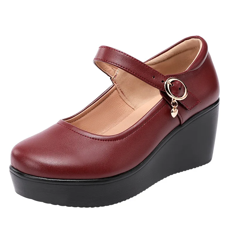 6cmヒール、小さめサイズ（32-43）、ヴィンテージ風、浅 - Leather Work Flats Women のレビューと価格