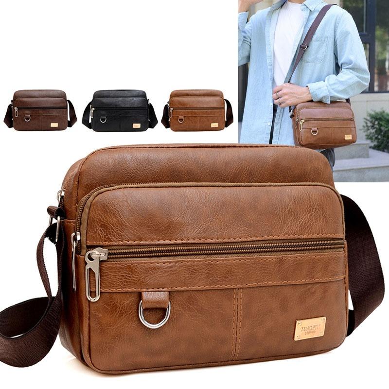 レザーメンズスリングバッグメッセンジャーショルダークロスボデ - Leather Work Bag Mens のレビューと価格