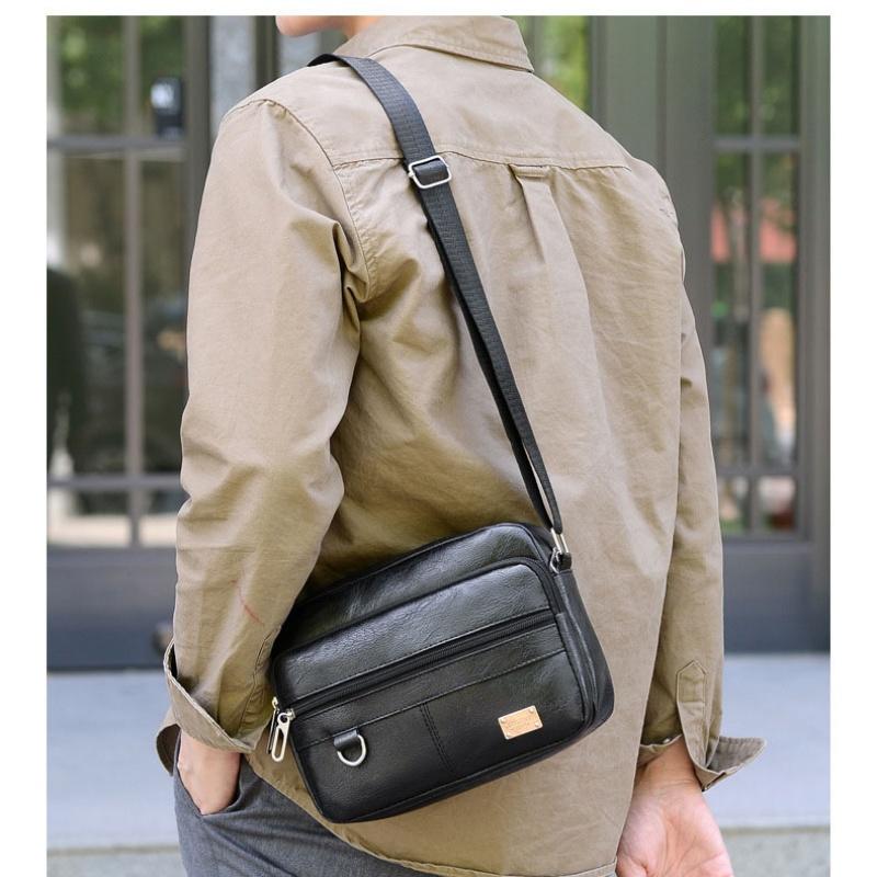 レザーメンズスリングバッグメッセンジャーショルダークロスボデ - Leather Work Bag Mens のレビューと価格