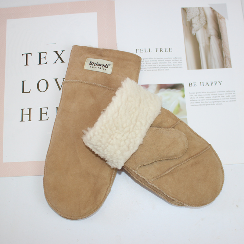 新しい革製女性用毛皮手袋冬用羊皮ステッチ厚手暖かいウール裏地 - Leather Work Winter Gloves のレビューと価格