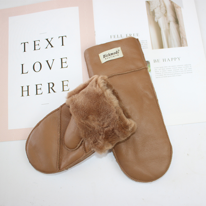 新しい革製女性用毛皮手袋冬用羊皮ステッチ厚手暖かいウール裏地 - Leather Work Winter Gloves のレビューと価格