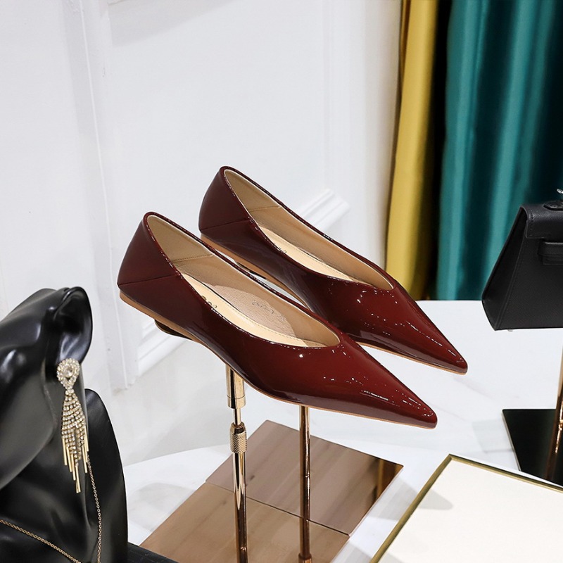 ファッション女性 1 センチメートルローヒール作業フラット女 - Leather Work Flats Women のレビューと価格