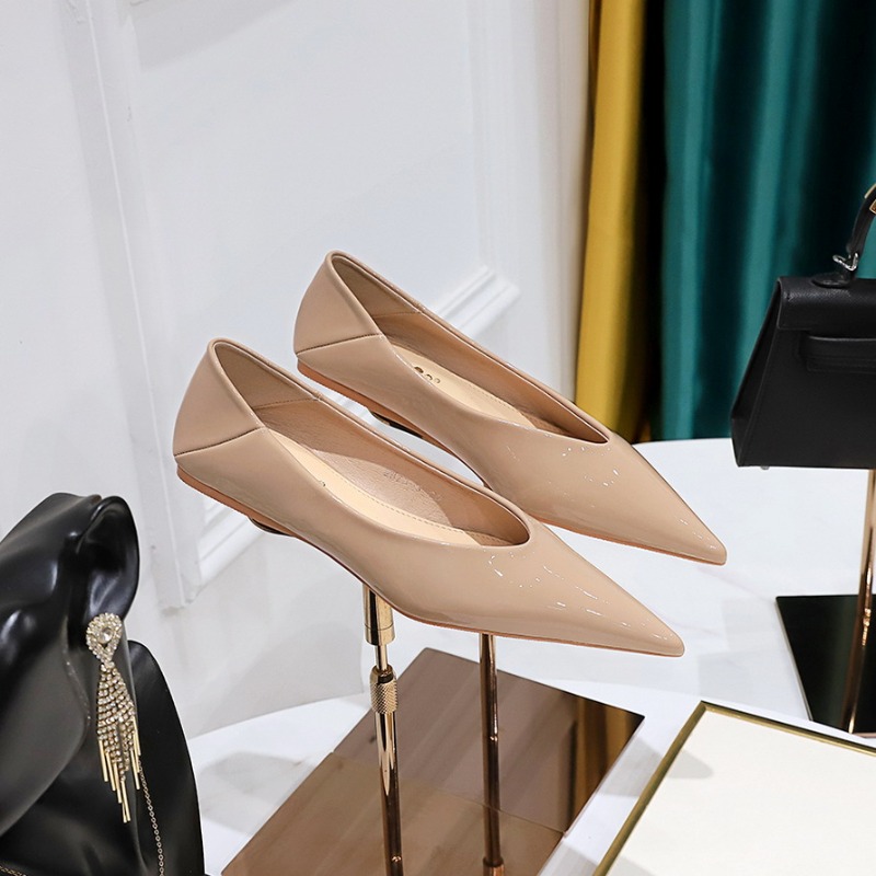 ファッション女性 1 センチメートルローヒール作業フラット女 - Leather Work Flats Women のレビューと価格