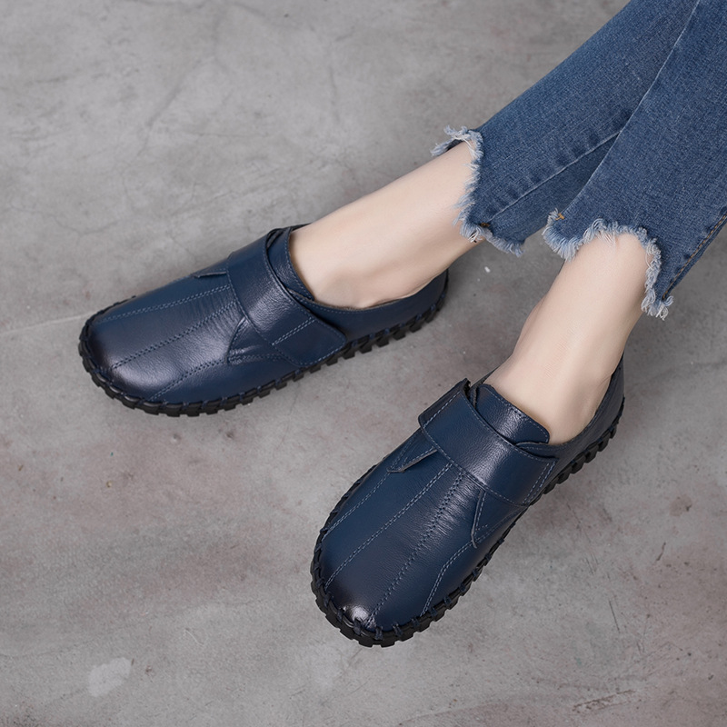 女性のための本革のバレエフラットシューズ,靴ひも,パッチワー - Leather Work Flats Women のレビューと価格