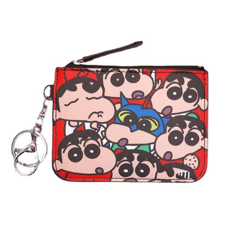 かわいい漫画クレヨンしんちゃんカードホルダー小銭入れキーホル - Leather Work Japan のレビューと価格