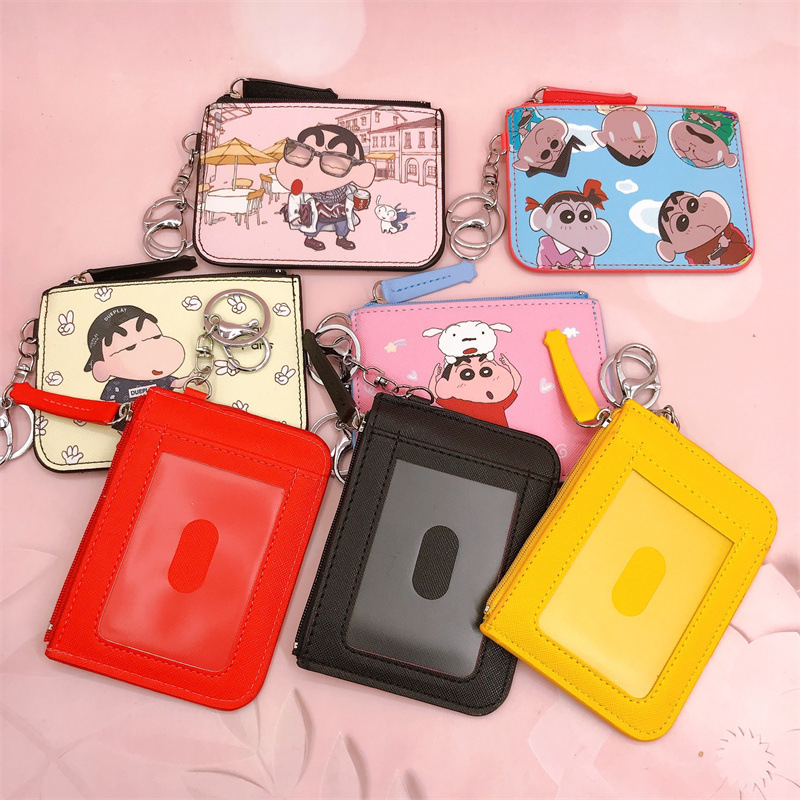 かわいい漫画クレヨンしんちゃんカードホルダー小銭入れキーホル - Leather Work Japan のレビューと価格