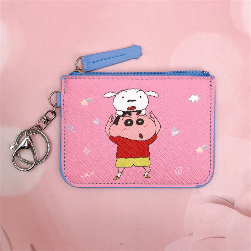 かわいい漫画クレヨンしんちゃんカードホルダー小銭入れキーホル - Leather Work Japan のレビューと価格
