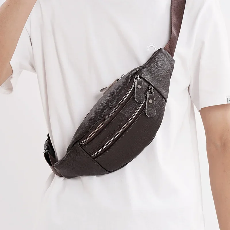 本革メンズウエストバッグ多機能チェストパッククロスボディバッ - Leather Work Bag Mens のレビューと価格