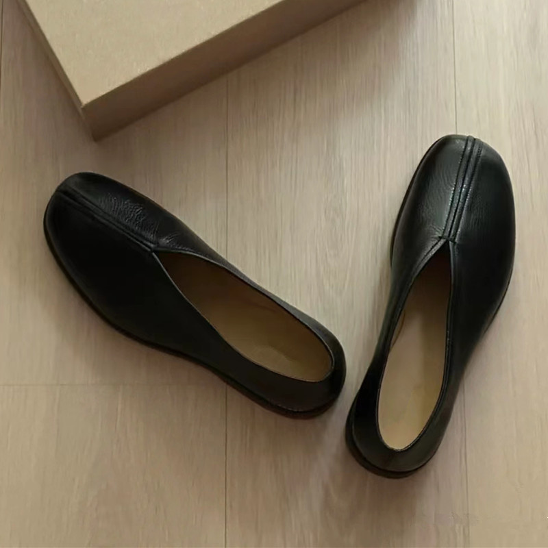 女性と男性のためのレトロな厚底靴,カジュアルなローシューズ, - Leather Work Flats Women のレビューと価格