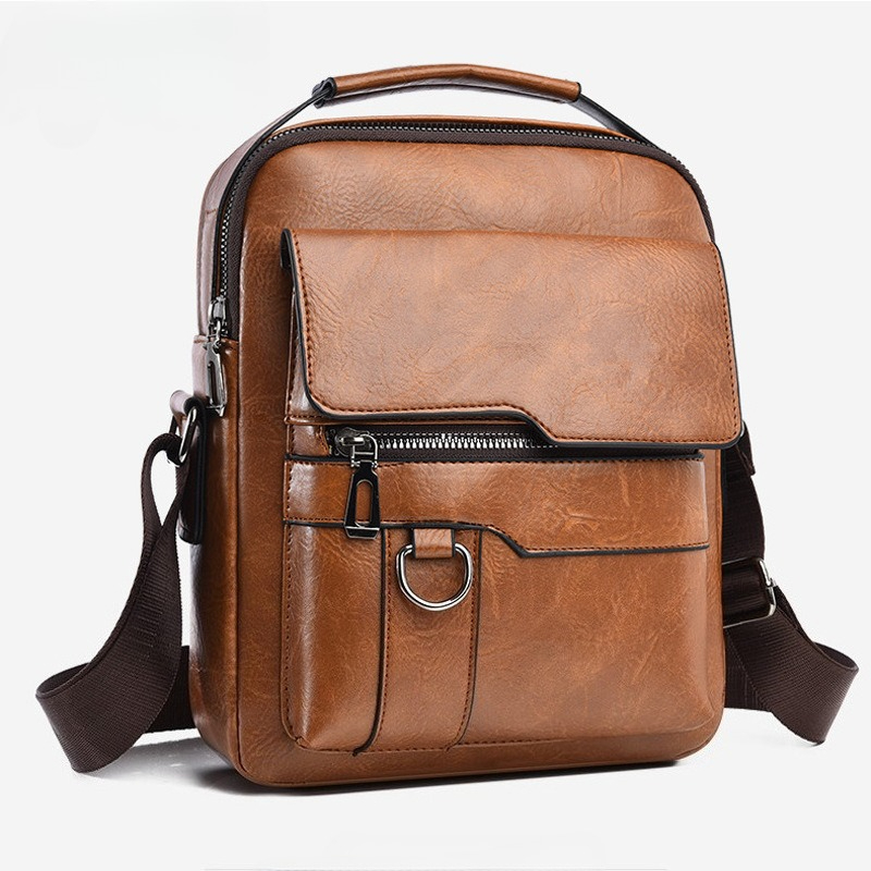 ホットファッション韓国スタイルメンズカジュアルショルダーバッ - Leather Work Bag Mens のレビューと価格