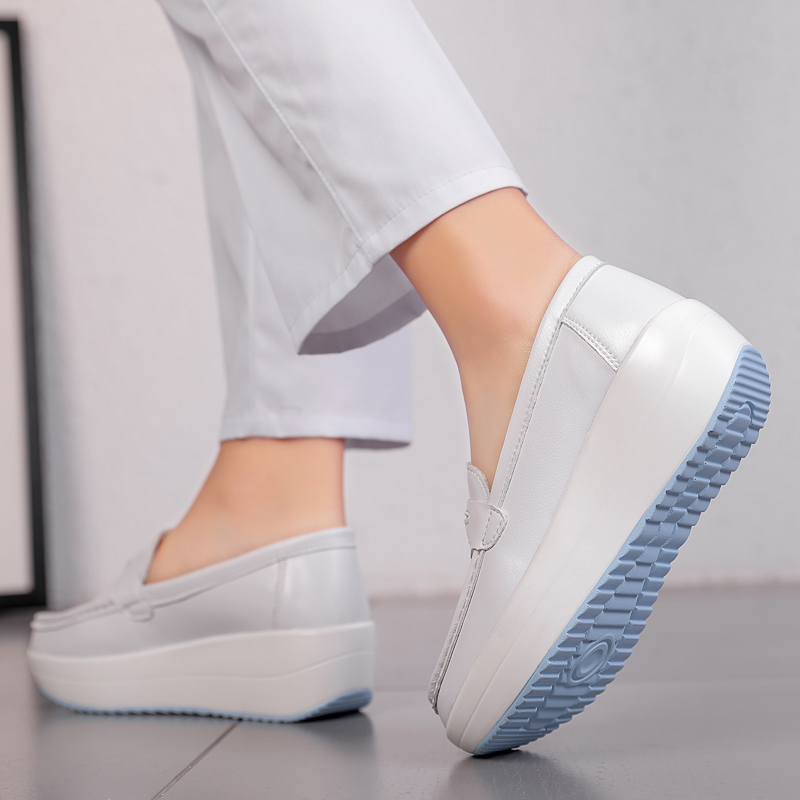 Strongshen-女性のためのプラットフォームウェッジカ - Leather Work Flats Women のレビューと価格