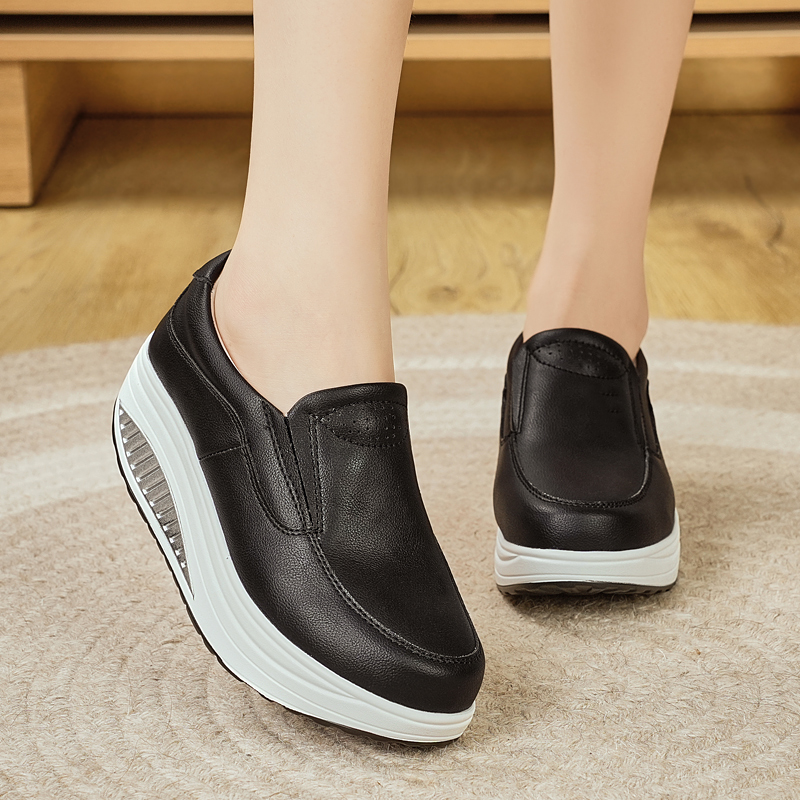 女性の靴春本革ソフトアウトソール作業靴女性黒スイングシューズ - Leather Work Flats Women のレビューと価格