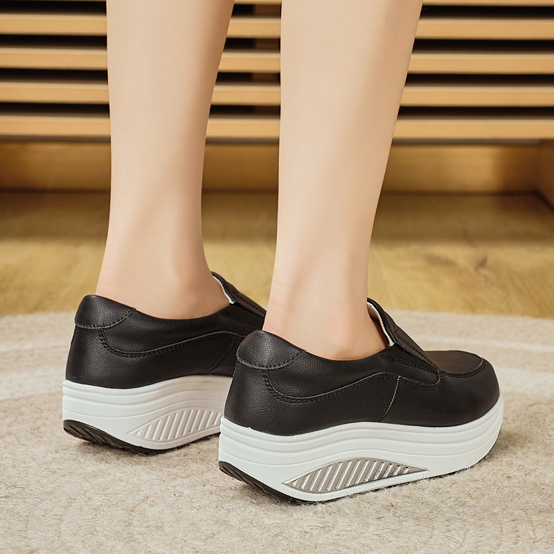 女性の靴春本革ソフトアウトソール作業靴女性黒スイングシューズ - Leather Work Flats Women のレビューと価格