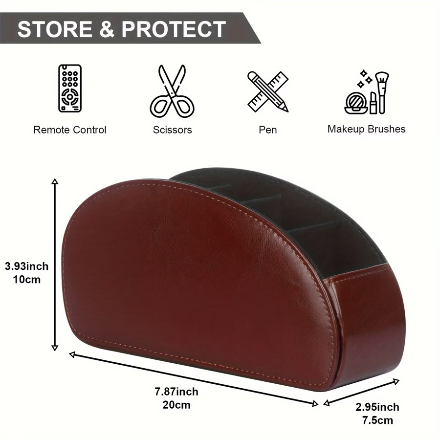 1個入り 5グリッドPUレザーデスクトップオーガナイザー、リ - Leatherwork Table のレビューと価格