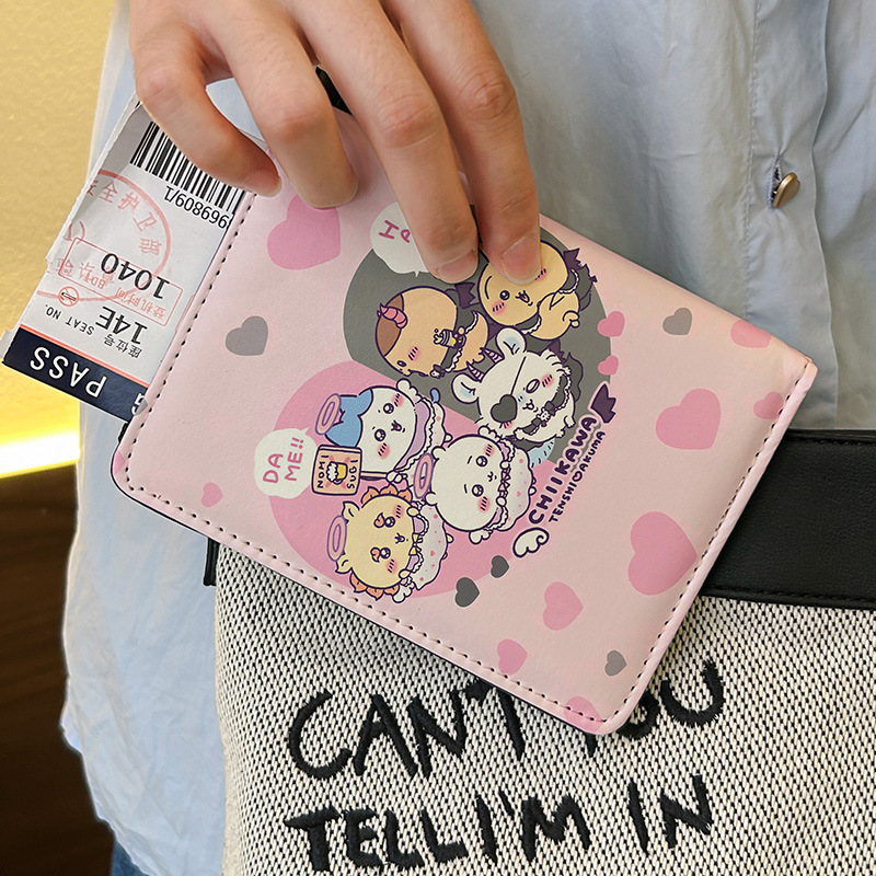 ちいかわかわいいキャラクターズプリントPUパスポートカバー耐 - Leather Work Japan のレビューと価格
