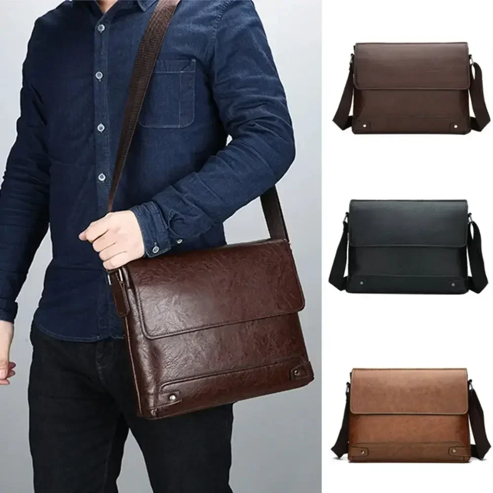 男性用PUレザーブリーフケース,ショルダーバッグ,クロスオー - Leather Work Bag Mens のレビューと価格