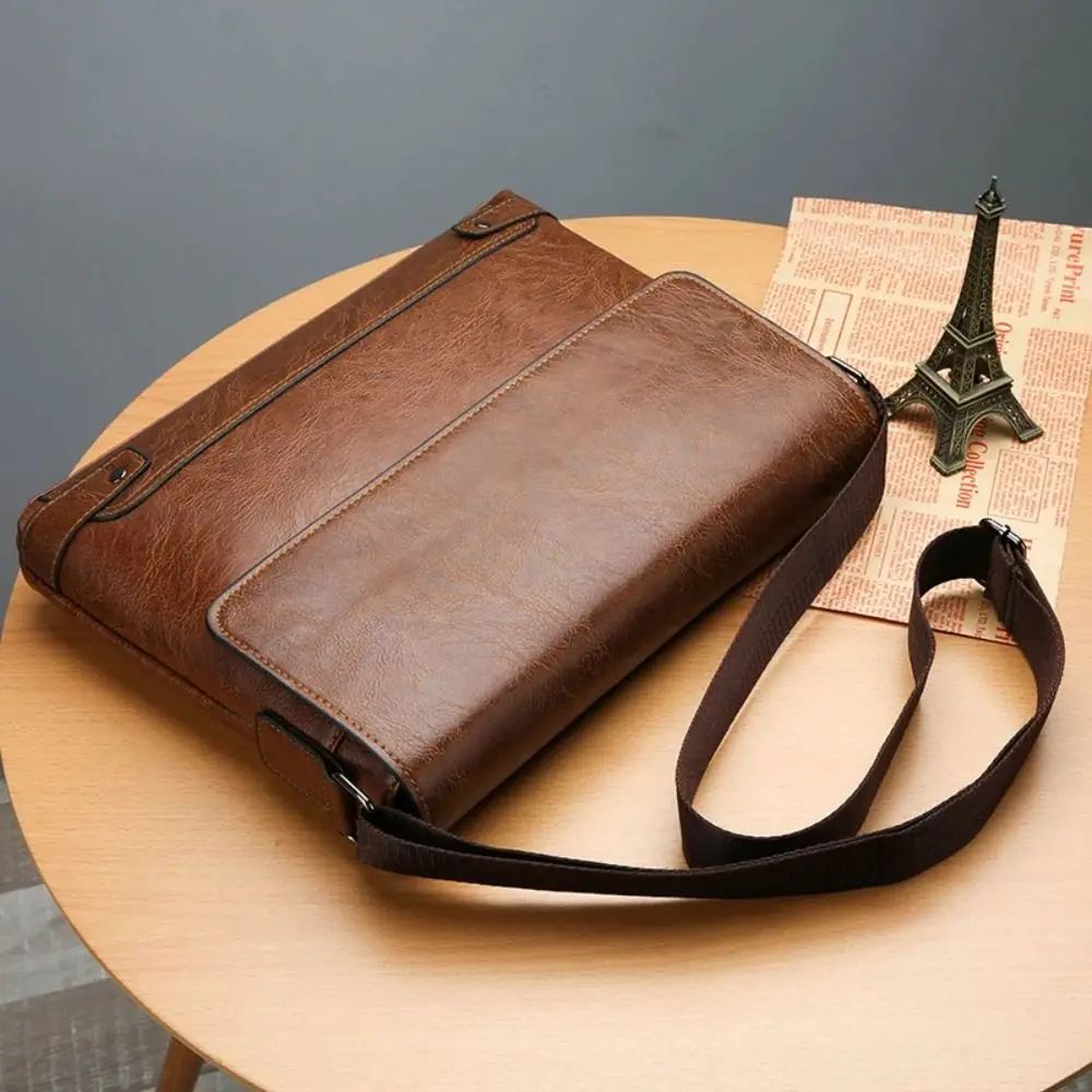男性用PUレザーブリーフケース,ショルダーバッグ,クロスオー - Leather Work Bag Mens のレビューと価格