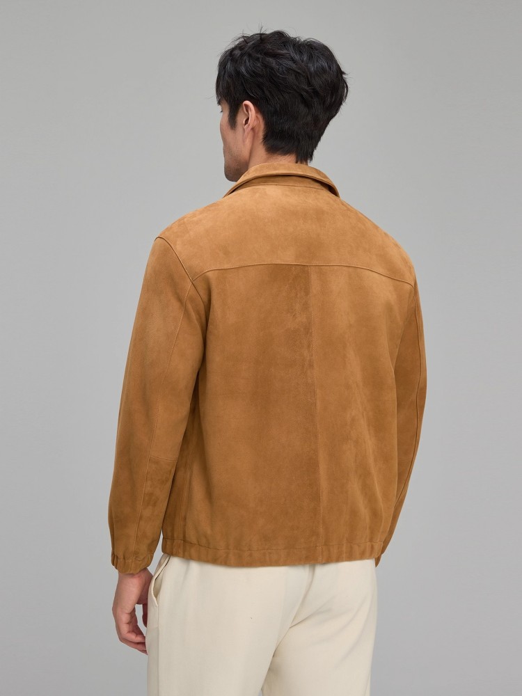 高級メンズソフト天然スエードレザージャケットジッパーラペル襟 - Leather Work For Kids のレビューと価格