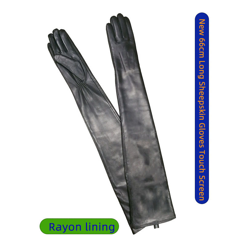 レディースロングシープスキン手袋 タッチスクリーン対応レザー - Leather Work Winter Gloves のレビューと価格