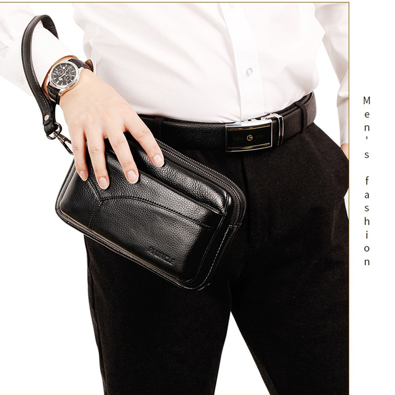 メンズ本革ファッションビジネスクラッチバッグ、ヴィンテージリ - Leather Work Bag Mens のレビューと価格