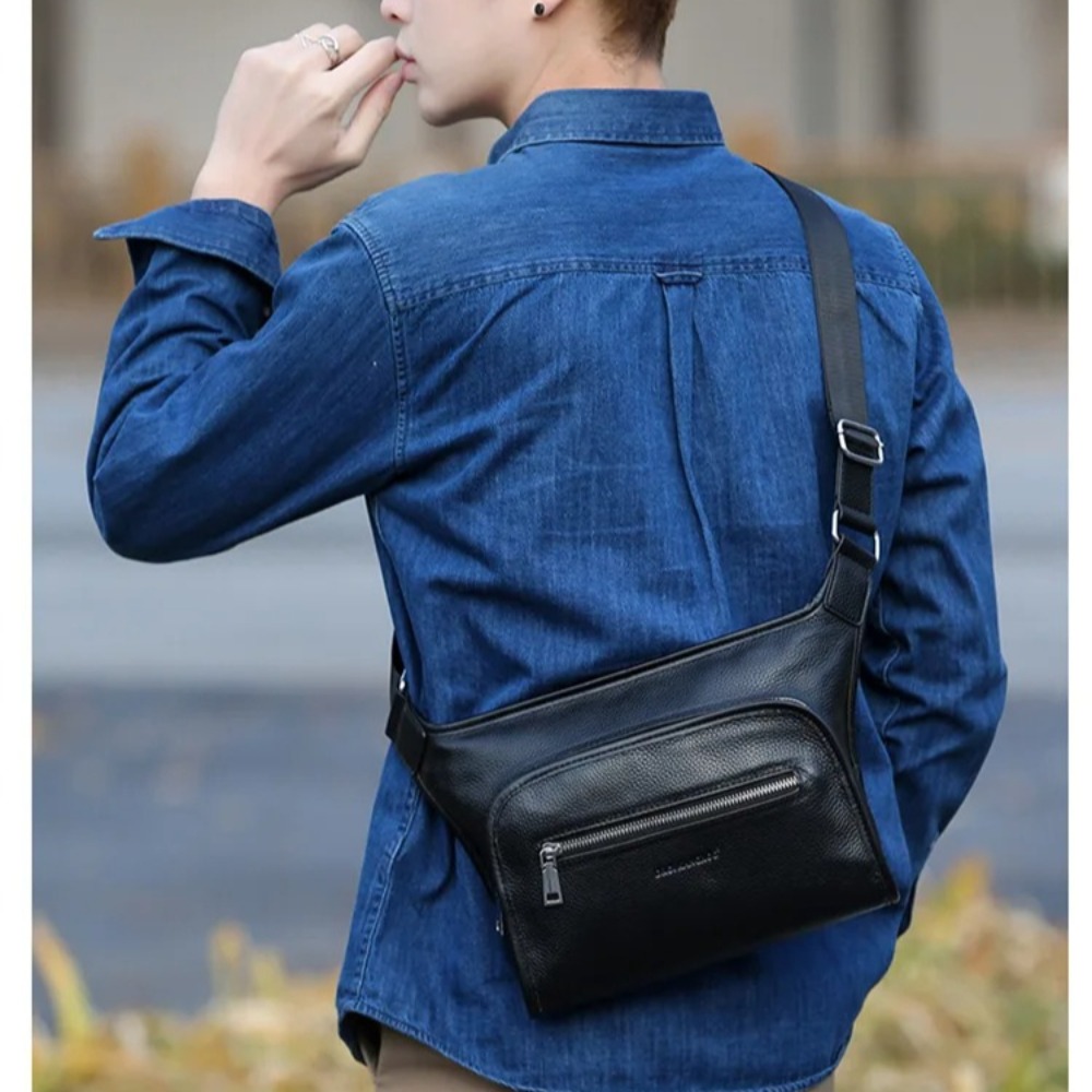レザー製新型防水クロスボディバッグ メンズファッション ライ - Leather Work Bag Mens のレビューと価格