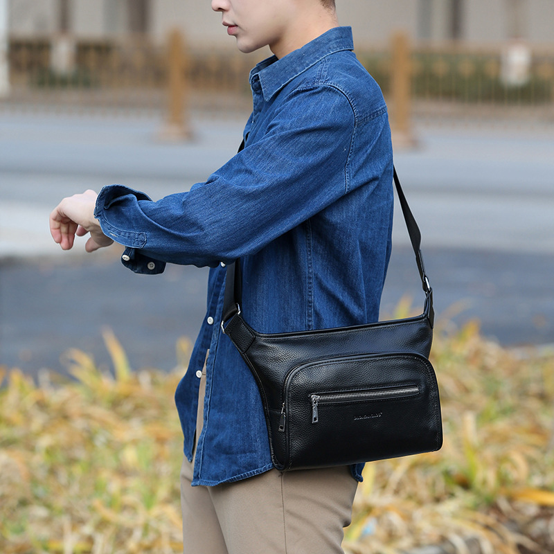 レザー製新型防水クロスボディバッグ メンズファッション ライ - Leather Work Bag Mens のレビューと価格