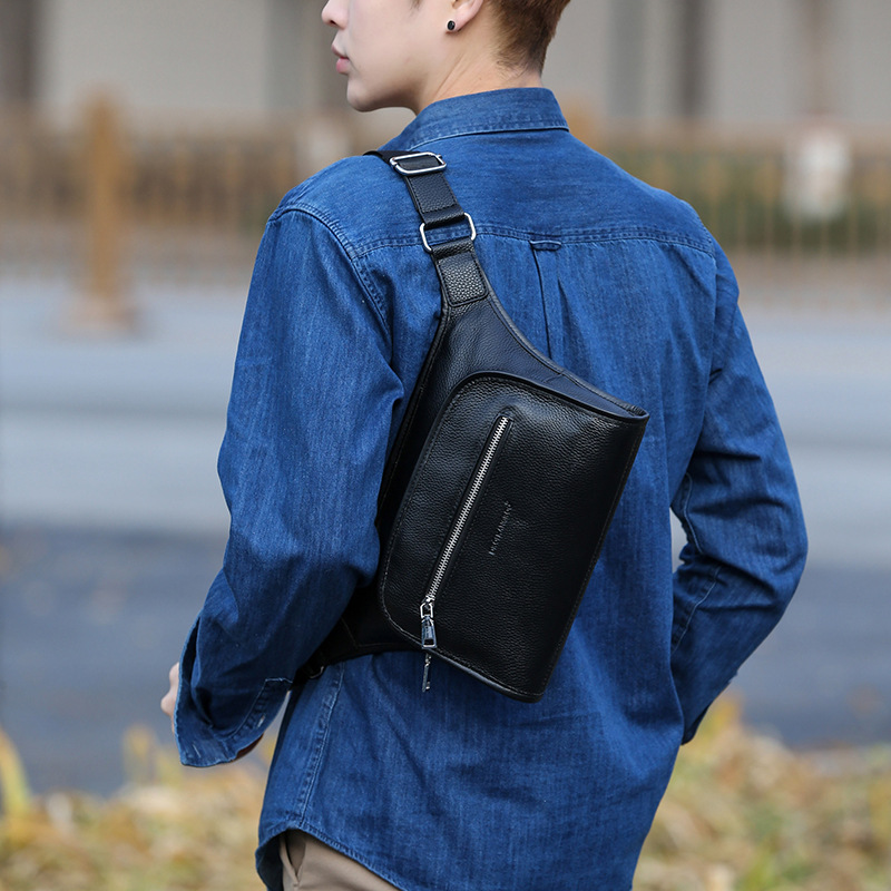 レザー製新型防水クロスボディバッグ メンズファッション ライ - Leather Work Bag Mens のレビューと価格