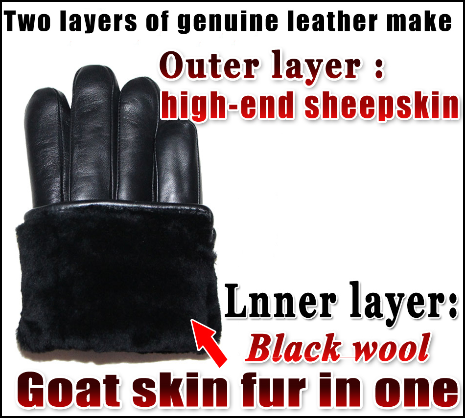 鹿皮の質感メンズとレディースの本物の革の手袋本物のウールシー - Leather Work Winter Gloves のレビューと価格