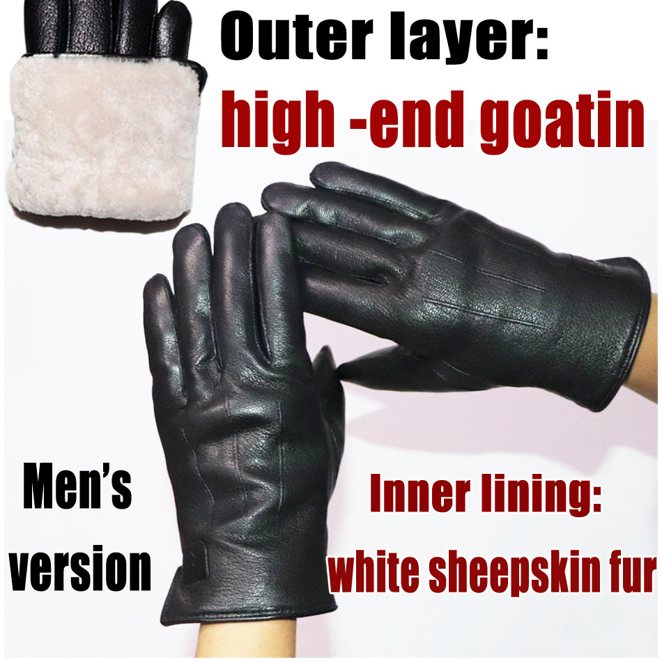 鹿皮の質感メンズとレディースの本物の革の手袋本物のウールシー - Leather Work Winter Gloves のレビューと価格