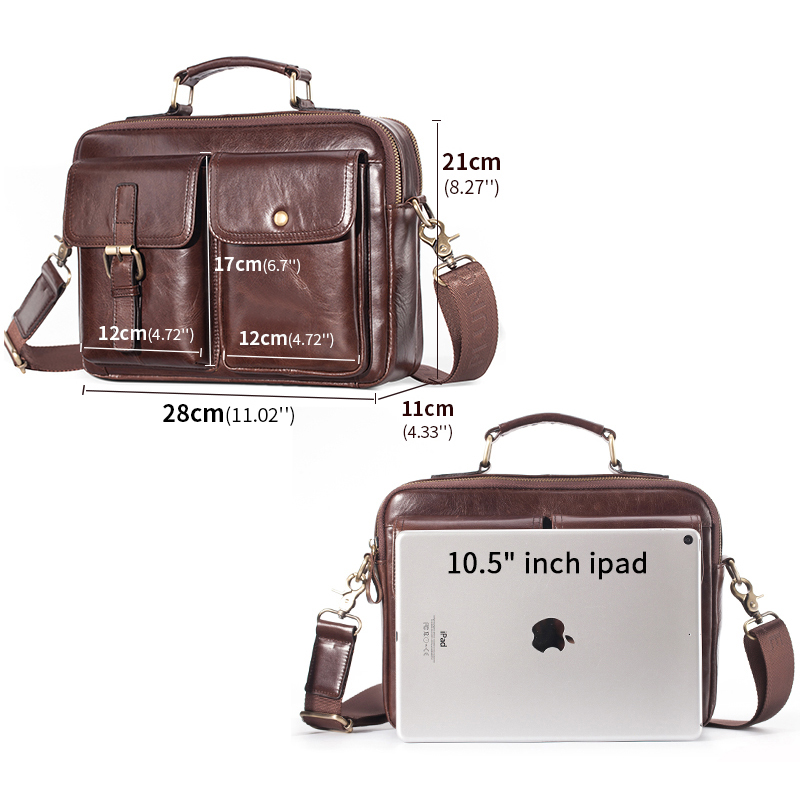 ブランドの新しい牛革メッセンジャーバッグ男性本革ハンドバッグ - Leather Work Bag Mens のレビューと価格
