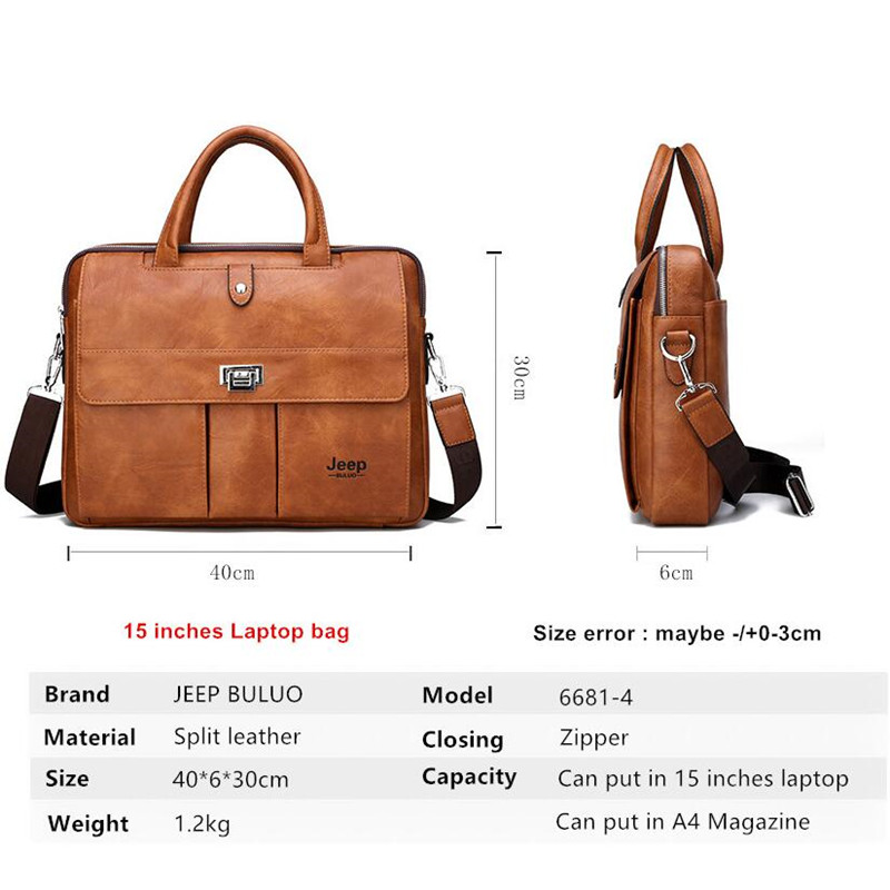 Jeep Buluo メンズ レザー ブリーフケース 14  - Leather Work Bag Mens のレビューと価格