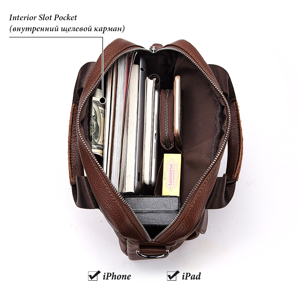 耐久性のある本革バッグ男性用高品質ビジネスクロスボディスリン - Leather Work Bag Mens のレビューと価格