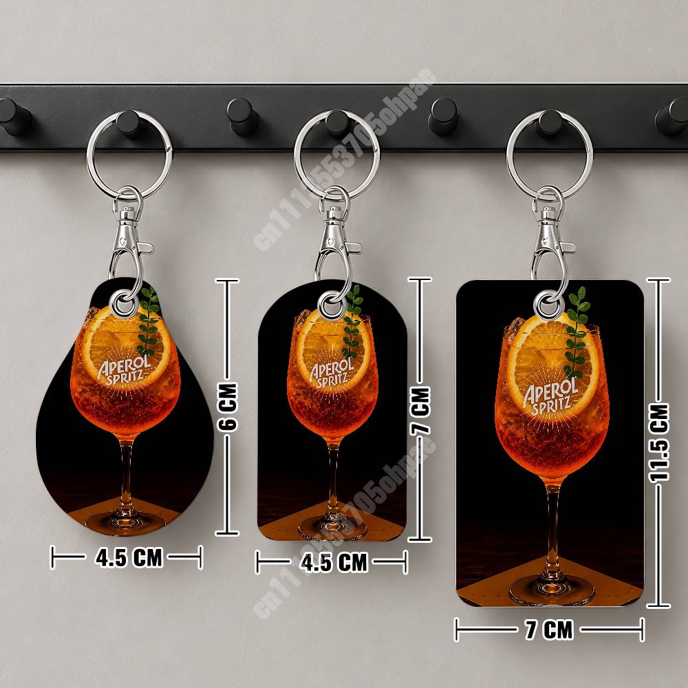 オレンジ色のプロセッコA-アペロールS-スプリッツレザーキー - Leatherwork Keychain のレビューと価格