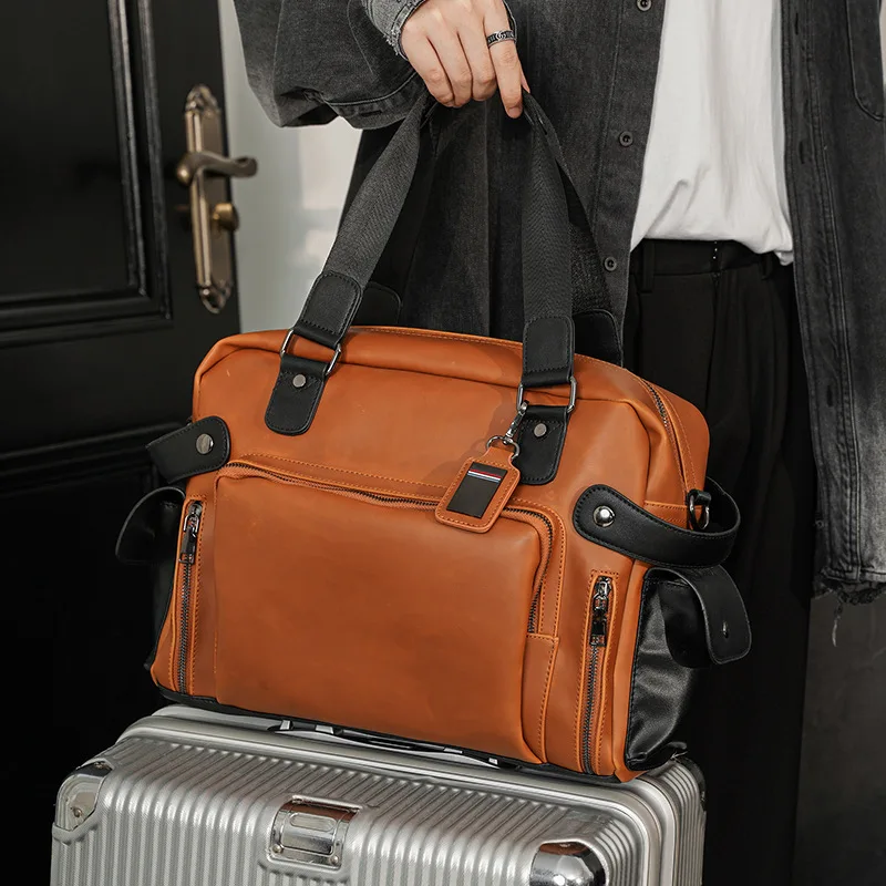 トレンディなメンズショルダーバッグレトロ高級クレイジーホース - Leather Work Bag Mens のレビューと価格